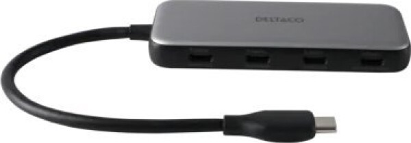 Deltaco DELTACO USB-C Hub 4 Ports 5 Gbit/s 100W PD silber