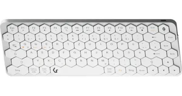 Keysonic KSK-5020BT-S strieborná / Mini klávesnica / Bluetooth 5.0 / 83 kláves / DE / podsvietenie (61010)