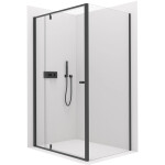 CERANO - Sprchový kout Santini L/P - 6 mm - černá matná, transparentní sklo - 120x90x195 - pivotový CER-429007