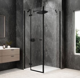 POLYSAN - GLOBE BLACK štvorcová sprchová zástena 800x800, číre sklo, ľavá GB1080-3215LB