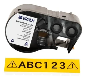 BRADY Páska pre tlačiarne M410, BMP41, M510, BMP51, M511 čierno-žltá / Štítky do tlačiarne / Vinylové / 25,4 mm (M4C-1000-595-YL-BK)