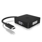 Icy Box IB-DK1104-C čierna / USB 3.0 C replikátor / VGA / DVI / HDMI / DisplayPort (IB-DK1104-C)