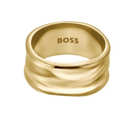 Hugo Boss Výrazný pozlátený prsteň pre ženy Ripple 1580775 58 mm
