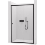 CERANO - Sprchové posuvné dvere Varone POINT Ľ/P - 6 mm - čierna matná, transparentné sklo - 90x195 CER-DY505B-90-195