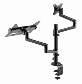 Gembird MA-DA-04 čierna / Stolný držiak monitora / 2x rameno / VESA 75x75, 100x100 / 17-32" / nosnosť 8 kg (MA-DA-04)
