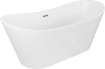 MEXEN/S - Montana vaňa voľne stojaca 150 x 75, biela, sifón a prepad nikel kartáčovaná 52011507500-97