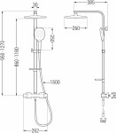 MEXEN/S - CQ22 sprchový stĺp s termostatickou batériou chróm 772502295-00