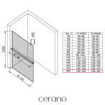 CERANO - Sprchová zástena Walk-in Onyx Top Cube Ľ/P - 8 mm - hranatá vzpera + polička/držiak na uteráky - čierna matná, bronzové sklo - 160x200 CER-690178