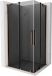 MEXEN/S - Velar Duo sprchovací kút, posuvné dvere 90 x 80, grafit, ružové zlato 871-090-080-42-60