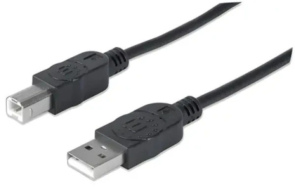 Manhattan USB 2.0 AB čierna / Prepojovací kábel / 1,8 m / 480 Mbit/s (333368)