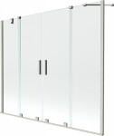 MEXEN/S - Velar Duo dvojkrídlová posuvná vaňová zástena 180 x 150, transparent, nikel kartáčovaný 896-180-000-02-97