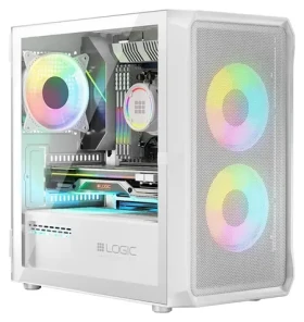 Logic Portos ARGB Mini biela / PC skriňa / micro-ATX / 1x USB 3.0 / 2x USB 2.0 / bez zdroja / priehľadná bočnica (AM-PORTOS-20-0000000-0002)