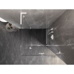 MEXEN/S - Lunar-F L sprchovací kút skladacie dvere pravá 80 x 80, transparent, biela 836L-080-080-20-00-P