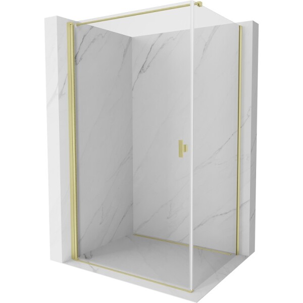 MEXEN/S - Mist-B sprchovací kút dvere krídlové 85 x 90, transparent, zlato kefovaná 8A2T-085-090-55-00