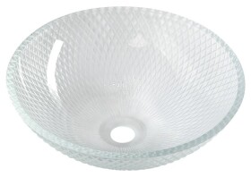 SAPHO - PUKETA gravírované sklenené umývadlo na dosku priemer 42cm, číre sklo TY165