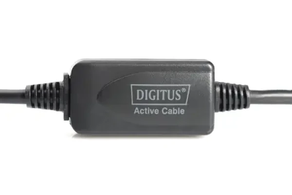 Digitus aktívny predlžovací kábel USB 2.0 AA čierna / Predlžovací kábel / USB-A / 10 m (DA-73100-1)