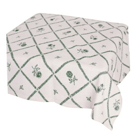 Strömshaga Bavlnený obrus Lovisa Green / White 140 x 240 cm