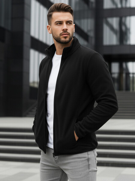 Pánska mikina na zips s kapucňou čierna FashionStreet BX4771 XXL