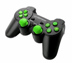 Esperanza EGG106G Corsair čierno-zelená / gamepad / vibračný systém / 1.8 m kábel / pre PC a PS2 amp; PS3 (EGG106G)