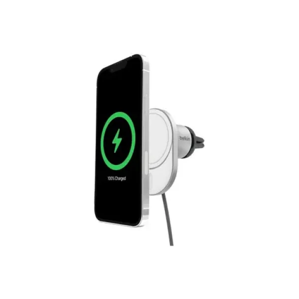 Belkin BOOST CHARGE Qi2 Magnetický držiak s nabíjaním do auta šedá / 15W (WIC008btGR-V2)