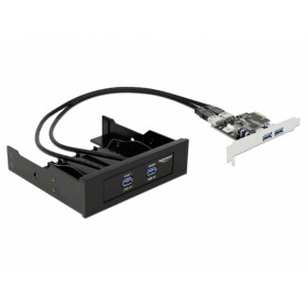 DeLock Predný panel 2 x USB 3.0 + karta PCI Express 2 x USB 3.0 čierna (61893)