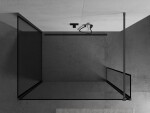 MEXEN/S - Kyoto Sprchová zástena WALK-IN 110 x 80 x 30, čierny vzor, grafit metal 800-110-080-221-95-70-030