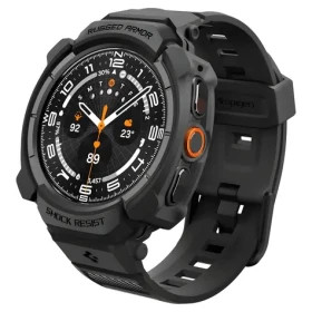 Spigen Rugged Armor Pre matná čierna / Ochranný kryt s remienkom / Samsung Galaxy Watch Ultra 2 47 mm (ACS11612)