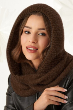 Dámsky šál s kapucňou Chimney 48-495 Chocolate - AJS UNI