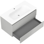 MEXEN/S - Orio kúpeľňová skrinka 90 cm s umývadlom Vela, 2 zásuvky, sivá mat/biela mat 91A10-09047-2-BFF62-W23M01