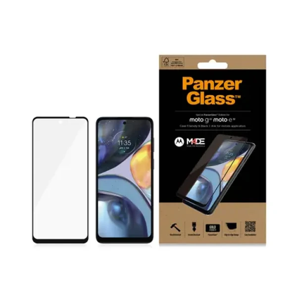 PanzerGlass Tvrdené sklo Case Friendly pre Motorola Moto G22/E32/E32s čierna (6561)