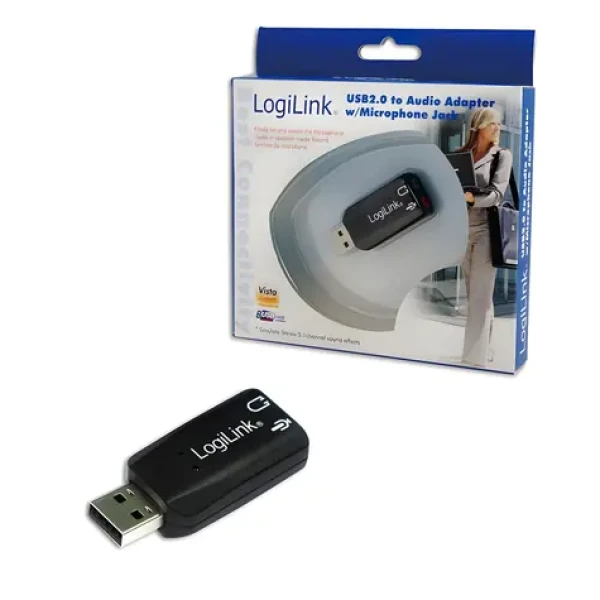 LogiLink USB zvuková karta 5.1 / Zvuková karta / Virtual 3D Sound / Plug Play / mikrofónny vstup (UA0053)