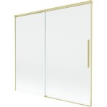 MEXEN/S - Rox vaňová zástena 2-krídlová posuvná 170 x 150, transparent, zlatá kartáčovaná 8C9-170-001-55-00