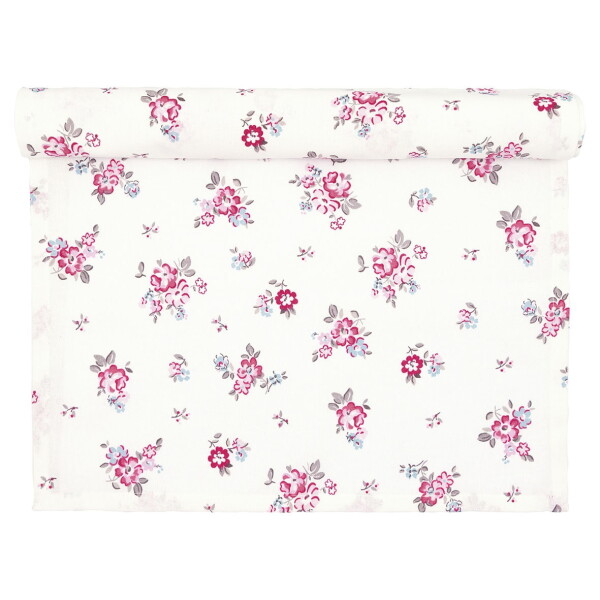 GREEN GATE Behúň na stôl Elba White 45 × 140 cm