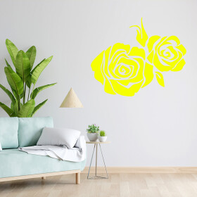 Veselá Stena Samolepka Ruža Farba: žlutá, Veľkosť: 100 x 118 cm
