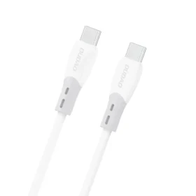 Dudao L25SC biela / Dátový kábel / USB-C - USB-C / 60W / 2 m / silikónové opletenie