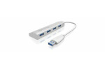 IcyBox IB-AC6401 USB Hub strieborná / 4x USB 3.0 / s pripojením USB 3.0 AM (IB-AC6401)