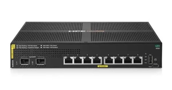 HPE Aruba CX 6000 8G S4R23A / Switch / 8x GigE RJ-45 / PoE + 67W / 2x SFP / L2/L3 riadený (S4R23A)