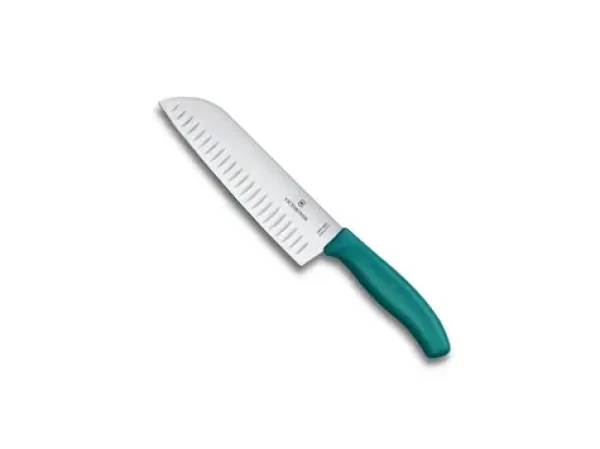 VICTORINOX Swiss Classic Santoku nôž 17 cm zelená / rovné ostrie (6.8524.17C1B)