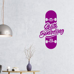 Veselá Stena Samolepka Skate Farba: černá, Veľkosť: 80 x 50 cm