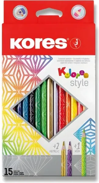 Maped Pastelky trojhranné Kolores Style 15 ks / trojhranný tvar / lipové drevo / 12 +2 +1 farieb (0086/9331000)