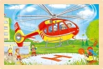 GOKI Drevené obojstranné puzzle Hasiči a vrtuľník