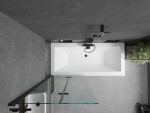 MEXEN/S - Cube obdĺžniková vaňa 180 x 80 cm s panelom + vaňová zástena 80, transparent, čierna 550518080X9208027000