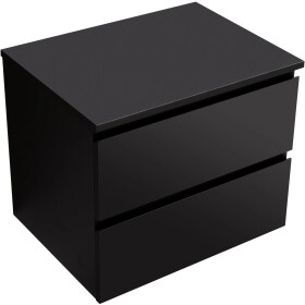 CERANO - Kúpeľňová skrinka Carole - čierna matná + doska pod umývadlo Navira Slim - 18 mm - 70x49, 8x46 CER-8050BD82822