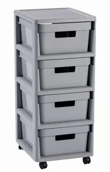 Curver INFINITY Regál so zásuvkami 4x11l svetlo-sivá (231557)