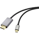 Renkforce USB-C® / DisplayPort káblový adaptér USB-C ® zástrčka, Konektor DisplayPort 2.00 m čierna RF-4600982 8K UHD Kábel pre displeje USB-C®; RF-4600982