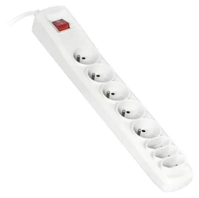 Activejet APN-8G/5M-GR sivá / Predlžovací kábel / 8x zásuvka / 5 m / 230V / vypínač (APN-8g/5m-GR)