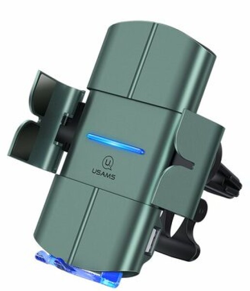 USAMS CD132 Automatic Coil Air Con. Držiak do Autá vr. Bezdrôtového nabíjania 15W čierna (6958444987446)