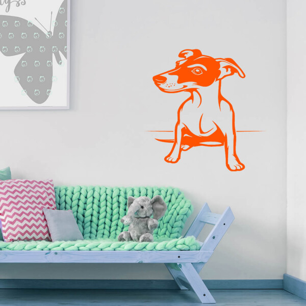 Veselá Stena Samolepka Pes Jack Russell Terrier Farba: oranžová, Veľkosť: 80 x 60 cm