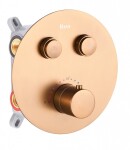 REA - Podomietková sprchová sada LUNGO brúsená měď + termostat + BOX REA-P8808