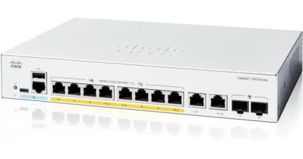 Cisco Catalyst C1300-8FP-2G / Switch / 8x GbE RJ-45 / 2x GbE / SFP combo / PoE+ 120W / fanless / REFRESH (C1300-8FP-2G-RF)